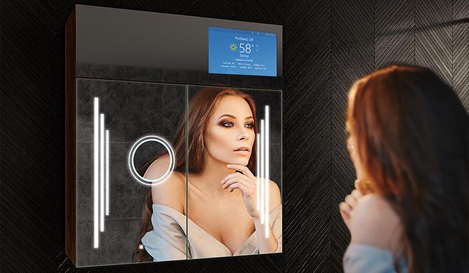 Skříňka se zrcadlem Sarah a integrovaným USB portem | ARTFORMA