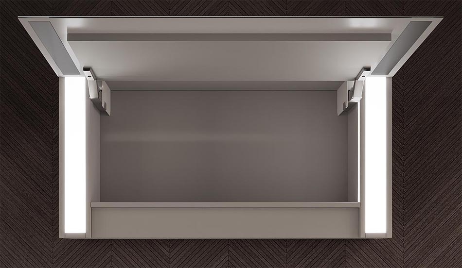 Otevíraný přední díl skříňky