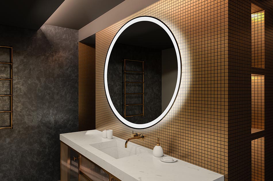 Kulaté LED zrcadlo s podsvícením, ideální pro atmosférický interiér | ARTFORMA