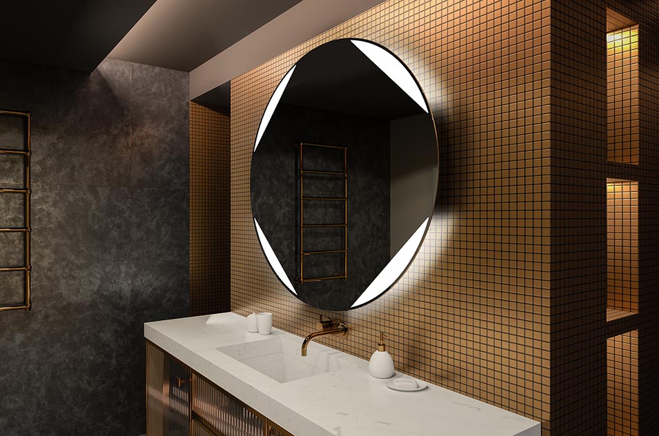 Kulaté LED zrcadlo s podsvícením, ideální pro atmosférický interiér | ARTFORMA