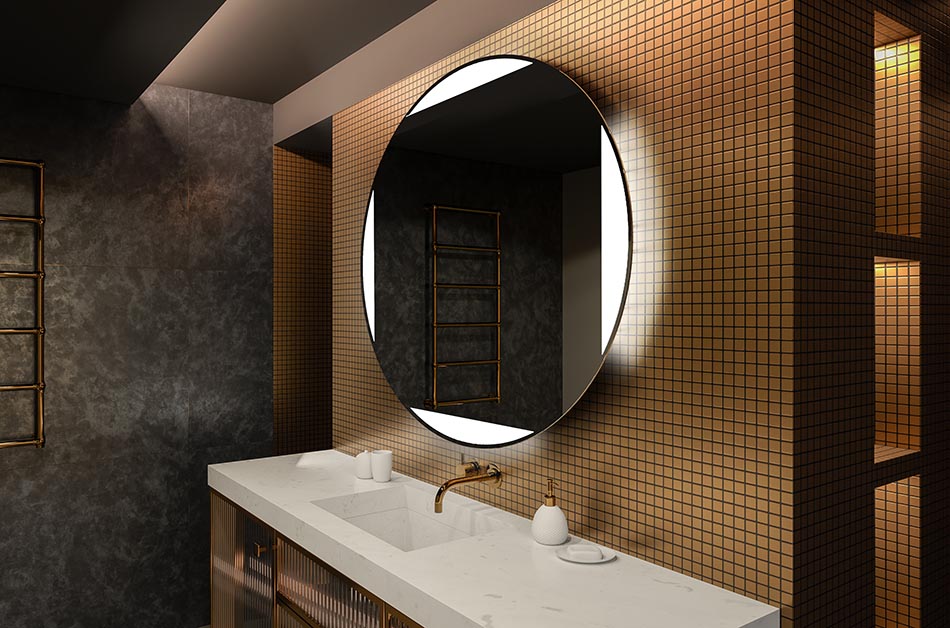 Kulaté LED zrcadlo s podsvícením, ideální pro atmosférický interiér | ARTFORMA