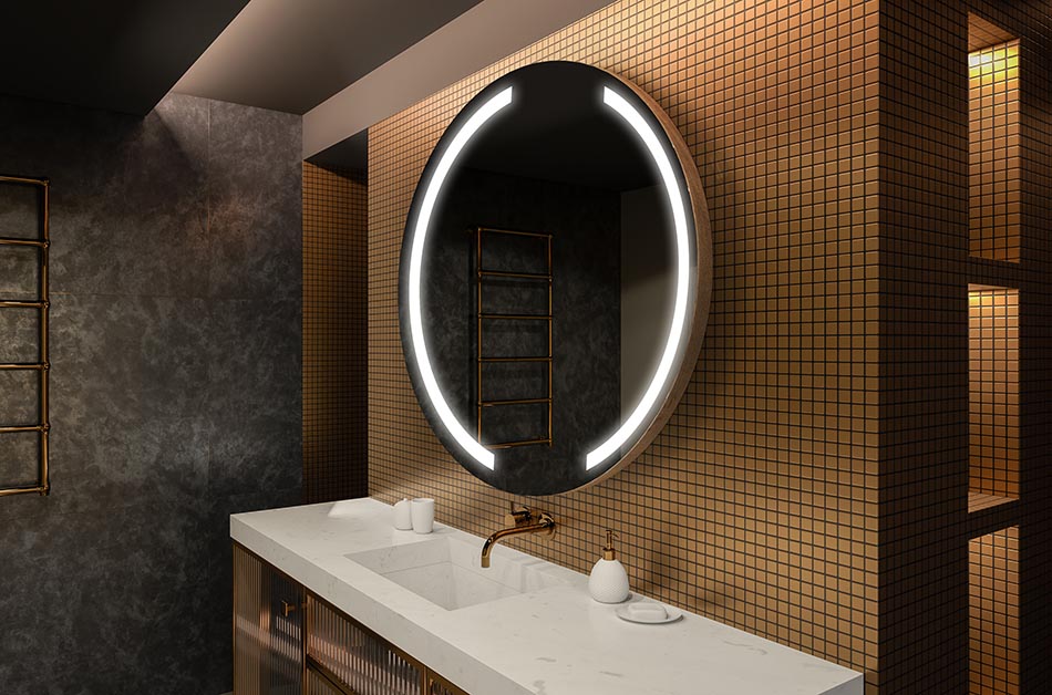 Moderní kulaté zrcadlo s měkkým LED světlem v prémiovém stylu | ARTFORMA