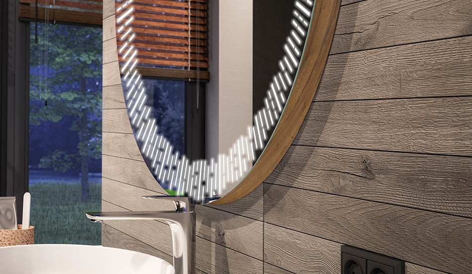 Kulaté LED zrcadlo s ambientním efektem a elegantním rozptýleným světlem | ARTFORMA