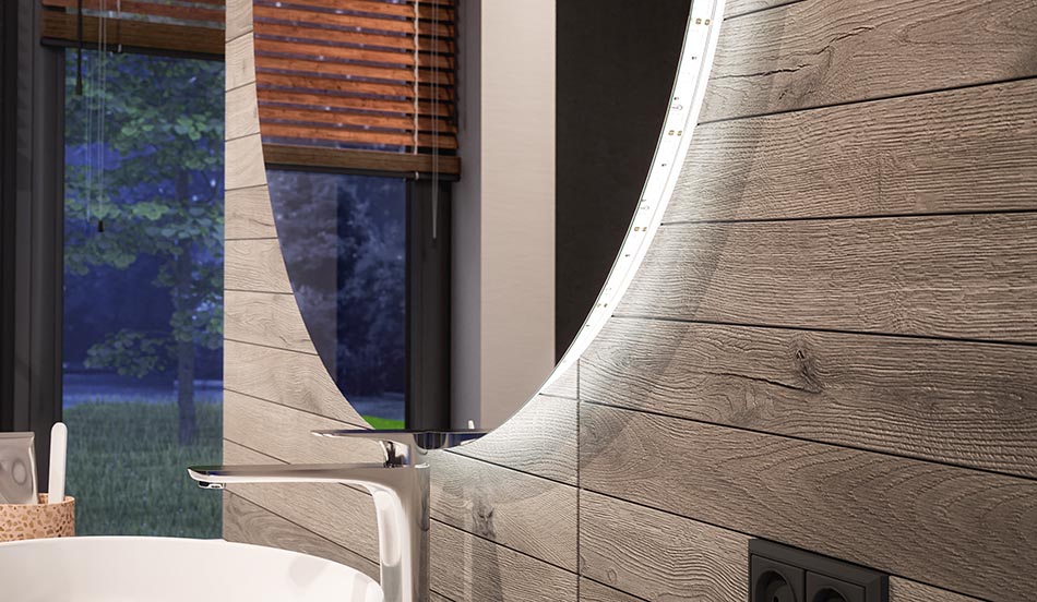 Kulaté LED zrcadlo s ambientním efektem a elegantním rozptýleným světlem | ARTFORMA