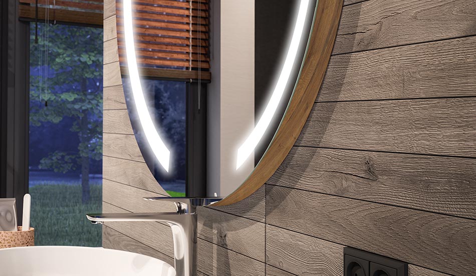 Kulaté LED zrcadlo s ambientním efektem a elegantním rozptýleným světlem | ARTFORMA