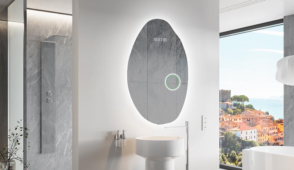 Nepravidelné zrcadlo s jemným ambientním podsvícením do elegantního interiéru | ARTFORMA