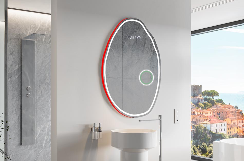 Nepravidelné zrcadlo s jemným ambientním podsvícením do elegantního interiéru | ARTFORMA