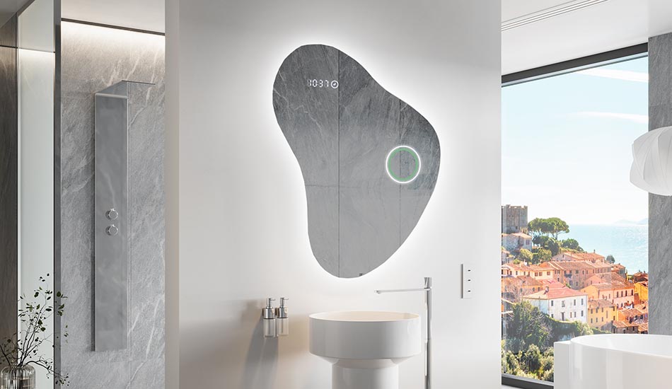 Nepravidelné zrcadlo s jemným ambientním podsvícením do elegantního interiéru | ARTFORMA