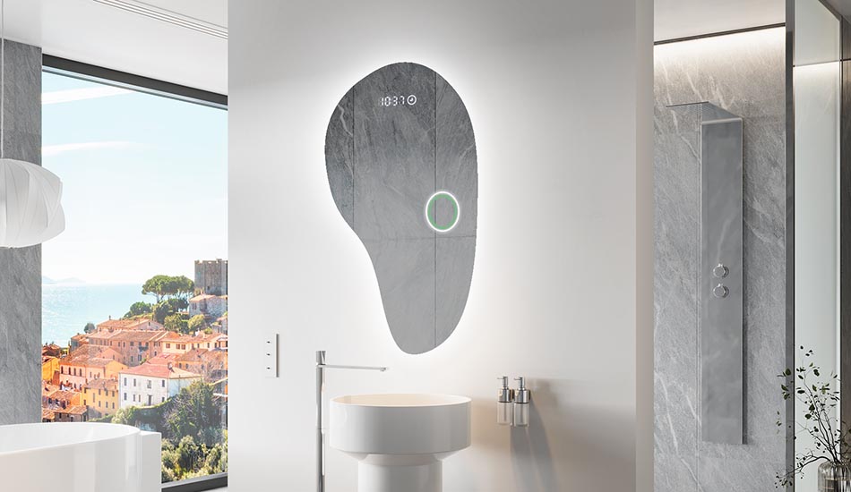 Nepravidelné zrcadlo s jemným ambientním podsvícením do elegantního interiéru | ARTFORMA