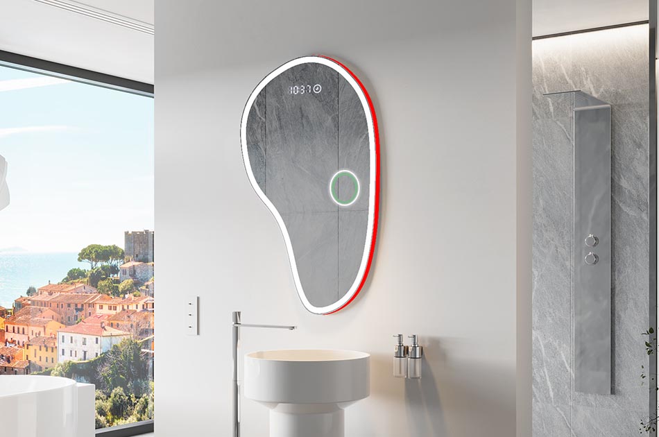 Nepravidelné zrcadlo s jemným ambientním podsvícením do elegantního interiéru | ARTFORMA