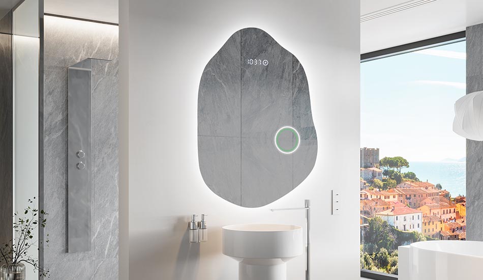 Nepravidelné zrcadlo s jemným ambientním podsvícením do elegantního interiéru | ARTFORMA