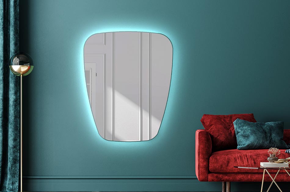 Nepravidelné zrcadlo s jemným ambientním podsvícením do elegantního interiéru | ARTFORMA