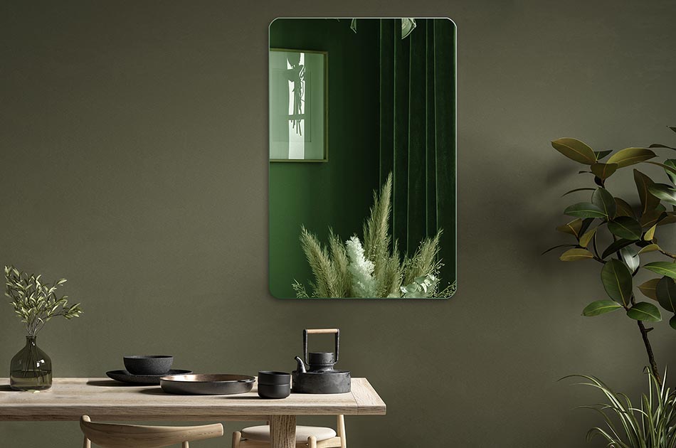 Zrcadlo s možností výběru barvy skla je funkčním a elegantním doplňkem, který pasuje do každého interiéru. Vyberte si barvu zrcadlové tabule tak, aby vyhovovala individuálním potřebám a stylu místnosti. Dostupné jsou různé barvy skla, včetně zlaté a grafitové. Zrcadlo lze použít ve všech místnostech, jako je koupelna, ložnice, předsíň nebo obývací pokoj. Jednoduché z hlediska instalace a každodenní údržby.