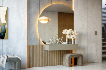 Čtvrtkruhové zrcadlo