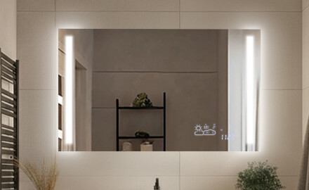 Obdélníková klasická zrcadla s osvětlením