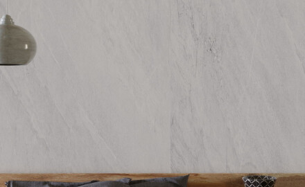 Glazovaná dlažba 120 × 280 cm, světle šedá, kamenný vzhled, matná, A4H1125 Agathos White
