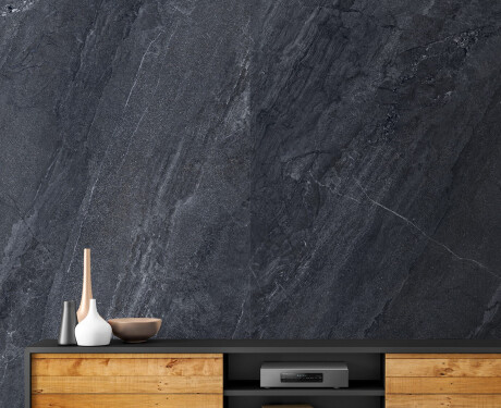 Glazované dlaždice na podlahu 120 × 280 cm, antracitové, kamenný vzhled, matné, A4H1137 Agathos Anthracite