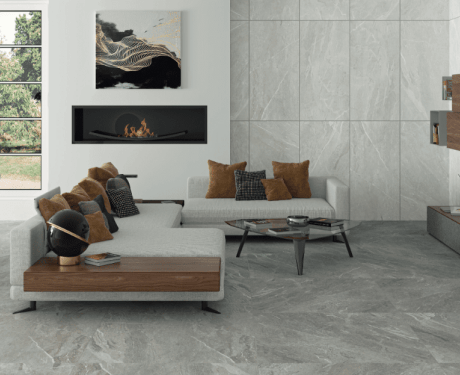 Glazovaná keramická dlažba 60 × 120 cm, světle šedá, matná, rektifikovaná, A4H125, Materia Pearl