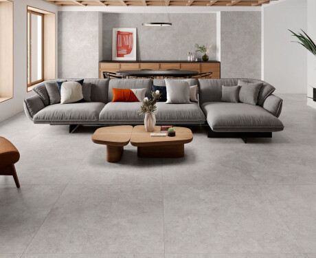 Podlahová dlažba 100x100, travertin řezaný příčně, matný, šedý A4H497 Chrono Grey