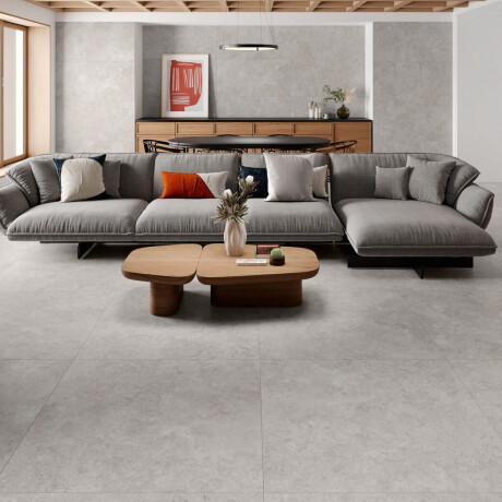 Podlahová dlažba 100x100, travertin řezaný příčně, matný, šedý A4H497 Chrono Grey #1