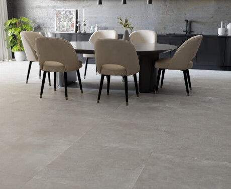 Velkoformátová keramická dlažba 120 × 280, šedý matný beton, A4H763 Louft Ash