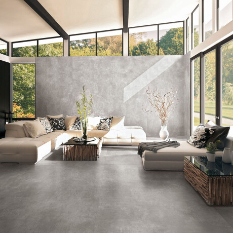 Velkoformátová keramická dlažba 120 × 280, šedý matný beton, A4H763 Louft Ash #4