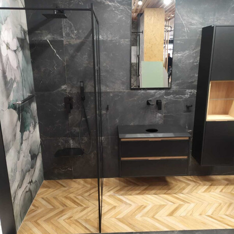 Glazovaná dlažba 60 × 120 cm, černá matná, rektifikovaná, A4H85 Iroc Black #1