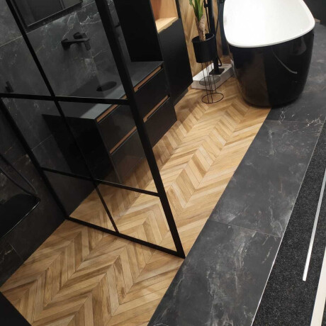 Glazovaná dlažba 60 × 120 cm, černá matná, rektifikovaná, A4H85 Iroc Black #6