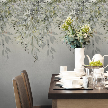 Stenní dlaždice 60 × 120 cm, šedé s květinovými vzory, matné, A4H918 Flower #2
