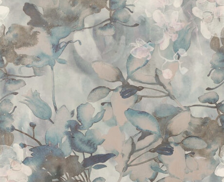 Stěnová keramická dlažba 60 × 120 cm, šedá s květinovými vzory, matná, A4H921 Jam