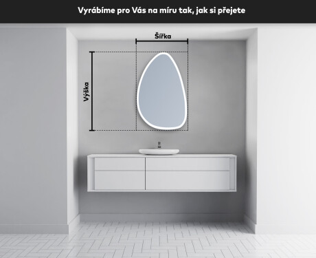 LED zrcadlo do koupelny s nepravidelným tvarem B222 #5