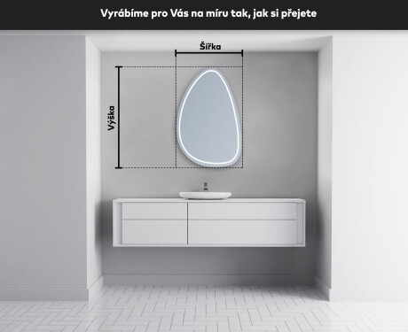 LED zrcadlo do koupelny s nepravidelným tvarem B223 #5