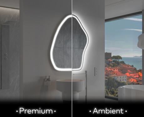 LED zrcadlo do koupelny s nepravidelným tvarem G222