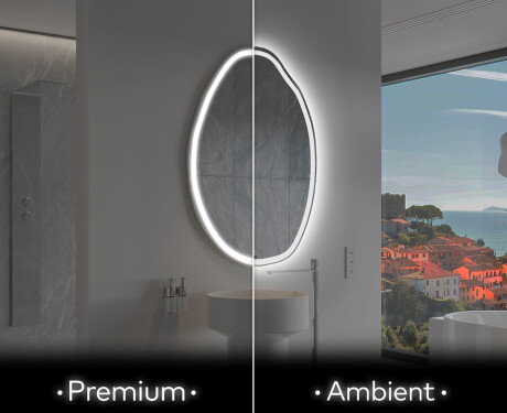 LED zrcadlo do koupelny s nepravidelným tvarem U222