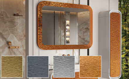 Zaoblené zrcadlo v kovovém rámu L287