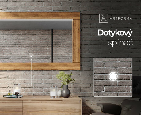 Velké zrcadlo LED v dubovém rámu na zeď L225 #5