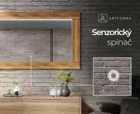 Velké zrcadlo LED v dubovém rámu na zeď L225 #6