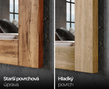 Velké zrcadlo LED v dubovém rámu na zeď L225 #7