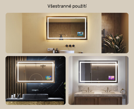 Koupelnové zrcadlo s LED podsvícením L15 120x80cm - SmartScreen, DualColor #2
