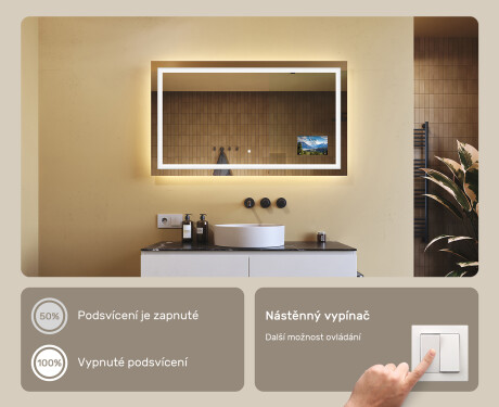 Koupelnové zrcadlo s LED podsvícením L15 120x80cm - SmartScreen, DualColor #6