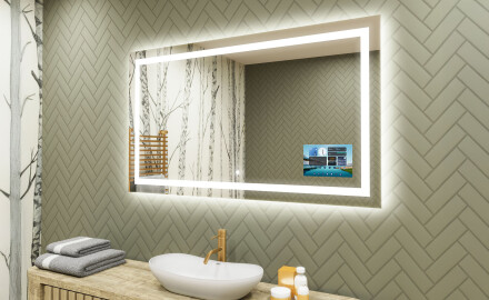 Koupelnové zrcadlo s LED podsvícením L15 120x80cm - SmartScreen, DualColor
