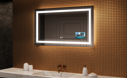 Koupelnové zrcadlo s LED podsvícením L15 120x80cm - SmartScreen, DualColor, Topná rohož