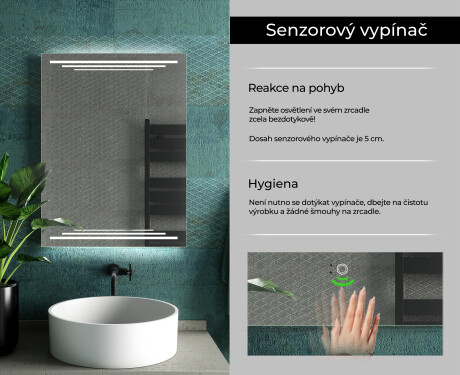 Koupelnové zrcadlo s LED podsvícením L75 #7