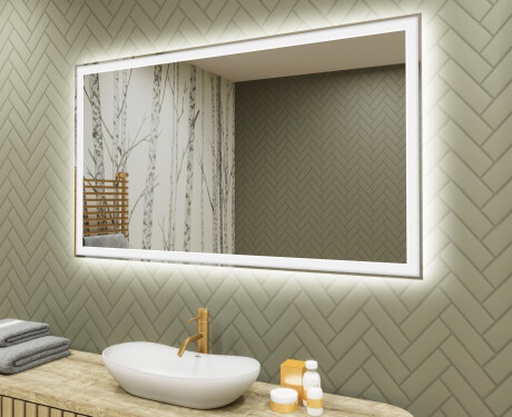 Koupelnové zrcadlo s LED podsvícením 120x70cm s chladnou barvou LED 7000K, teplou barvou 3000K nebo neutrální barvou 4500K