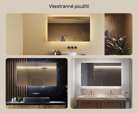 Koupelnové zrcadlo s LED podsvícením 120x70cm s chladnou barvou LED 7000K, teplou barvou 3000K nebo neutrální barvou 4500K #2