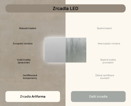 Koupelnové zrcadlo s LED podsvícením 120x70cm s chladnou barvou LED 7000K, teplou barvou 3000K nebo neutrální barvou 4500K #6