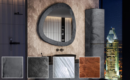 Nepravidelné zrcadlo s rámem z přírodního kamene L296