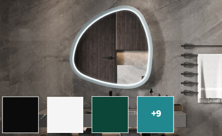 Nepravidelné LED zrcadlo s vysoce lesklým lakovaným MDF rámem L308