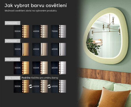 LED zrcadlo s nepravidelným tvarem a lakovaným MDF rámem L308 #5