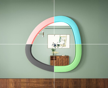LED zrcadlo s nepravidelným tvarem a lakovaným MDF rámem L308 #6